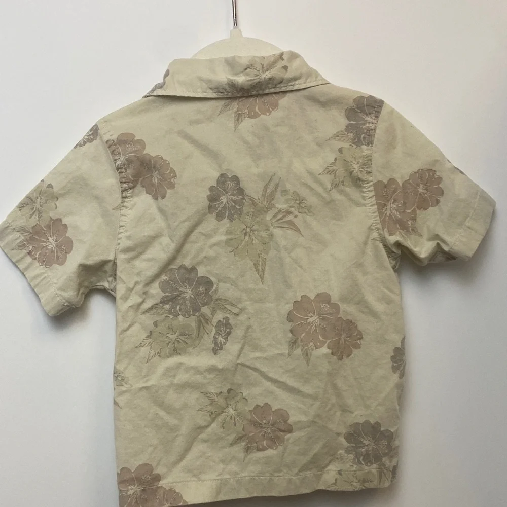 OshKosh B'gosh Beige Floral Button Down Shirt